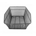 Rear basket, steel net, screwed, square, black, 38 x 29 x 18 cm