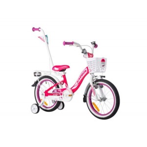 Rower KITTY 16, kolor: różowo-biały